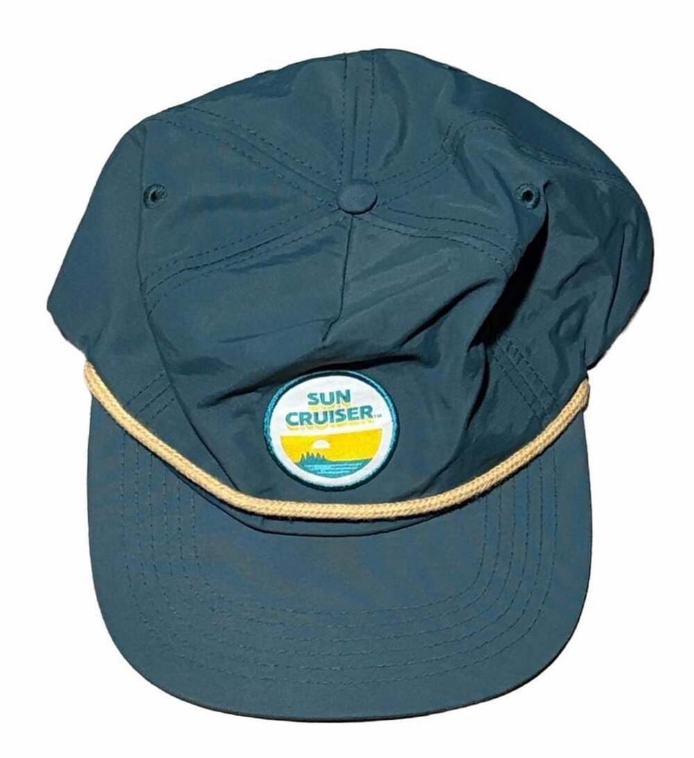 Sun Cruiser Snapback Rope Hat Blue One Size Adjustable Vent Holes